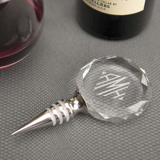 Deep Etched Monogrammed Wine Bottle Stopper